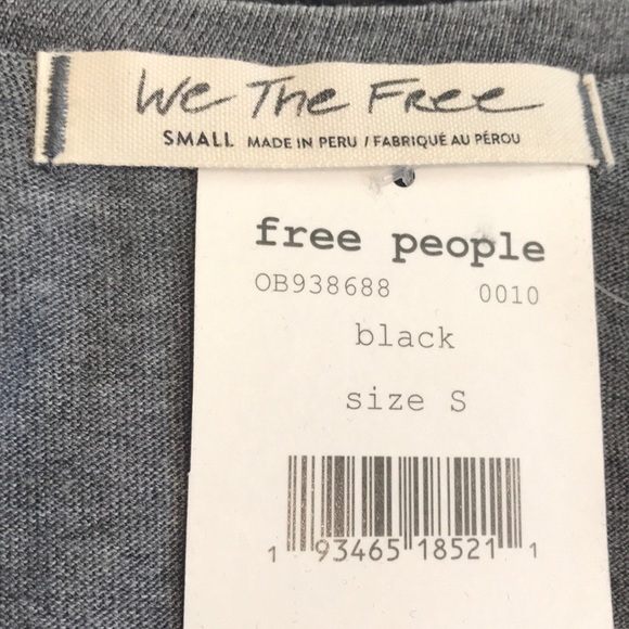 Free People All Mine Black Tee. S,M - Picture 7 of 8